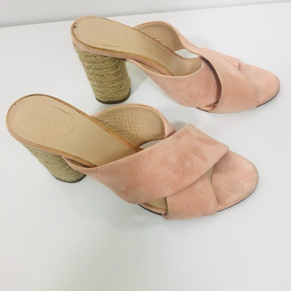 Club Monaco Pink Suede Espadrille Slides Heels, size 40 - Picture 5 of 6